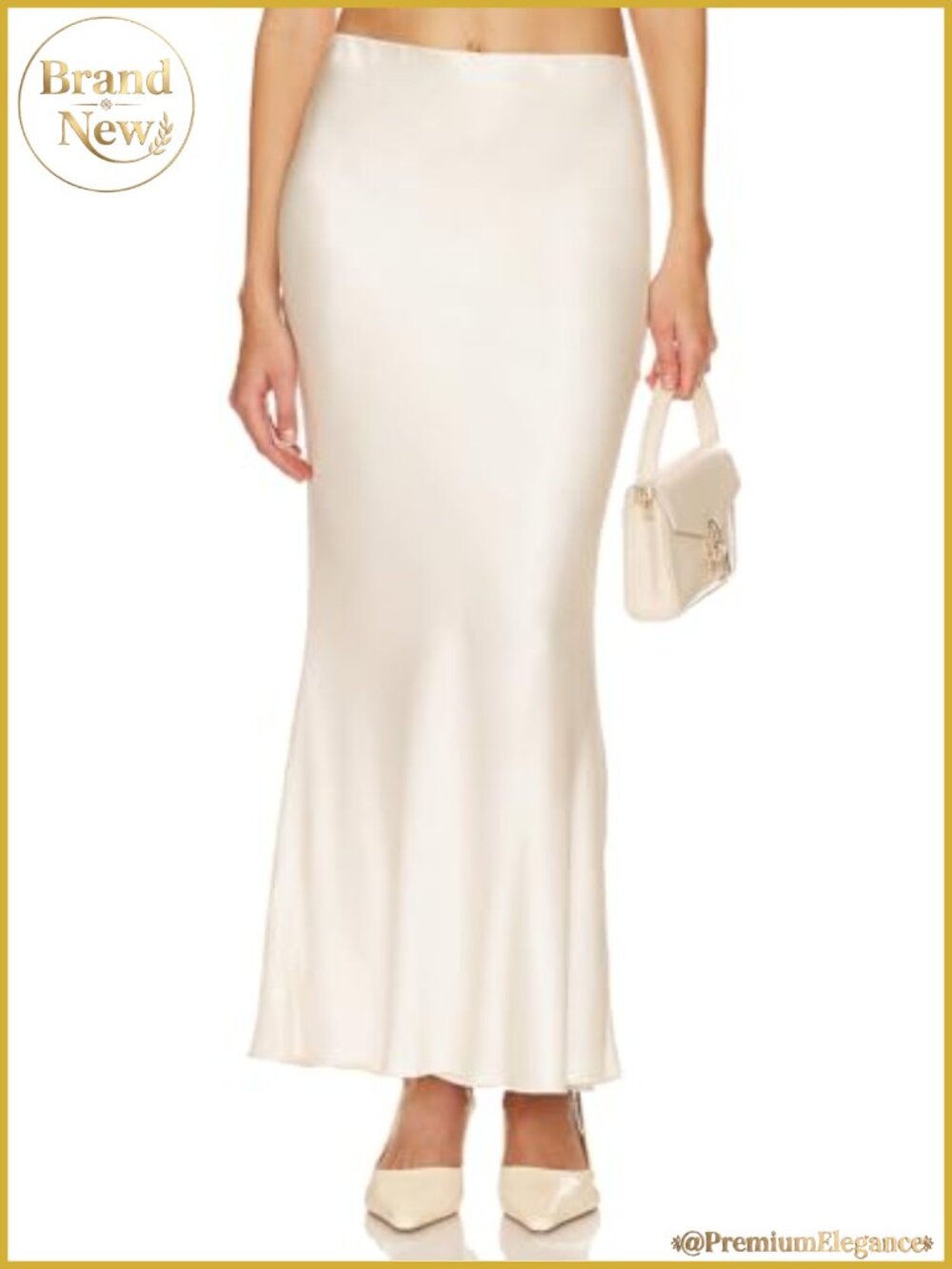 Women Satin Mermaid Maxi Skirt Elastic High Waist Flared A Line